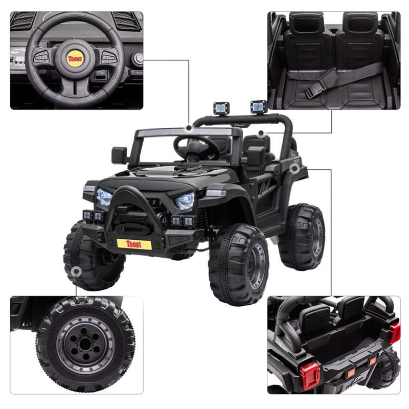 Load image into Gallery viewer, TOBBI 12V Kids Electric Ride On SUV Truck Car with 3 Speeds, Black
