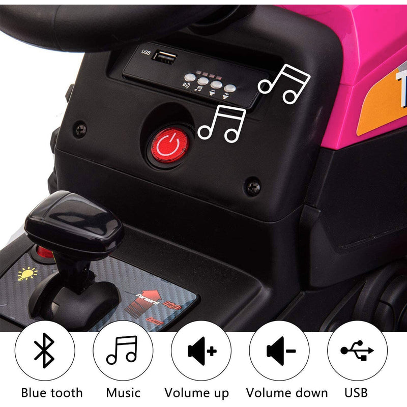 Load image into Gallery viewer, TOBBI 12V Kids Electric Ride On Tractor with Trailer in Rose Red
