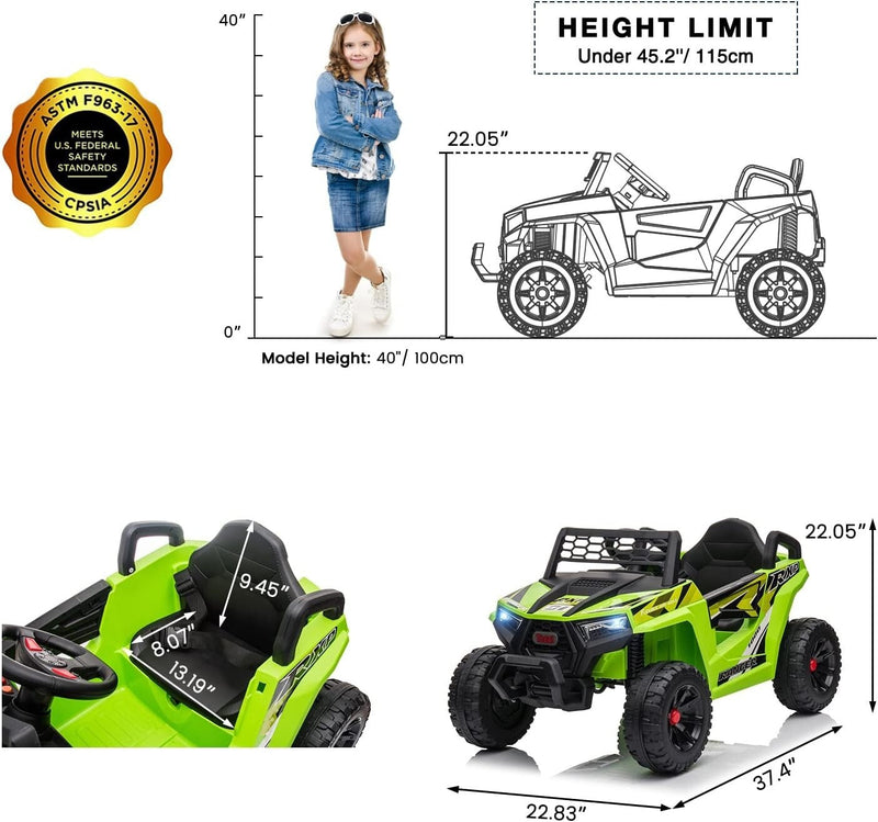 Load image into Gallery viewer, 12V Kids Electric Off-Road UTV Toy Car with LED Lights
