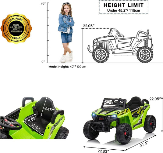 12V Kids Electric Off-Road UTV Toy Car with LED Lights