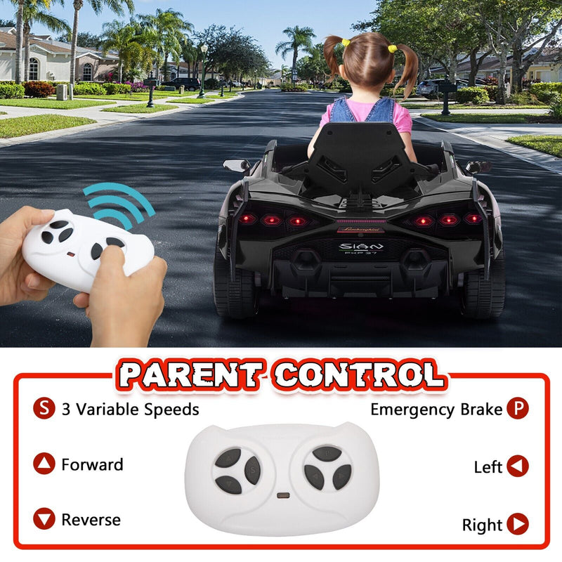 Load image into Gallery viewer, TOBBI 12V Kids Lamborghini SIAN Electric Car with Remote Control - Perfect for Little Drivers!
