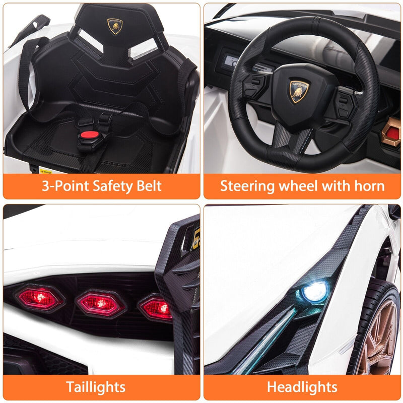 Load image into Gallery viewer, TOBBI 12V Kids Lamborghini Sian Ride-On Car with DIY Sticker Kit - Officially Licensed Electric Toy
