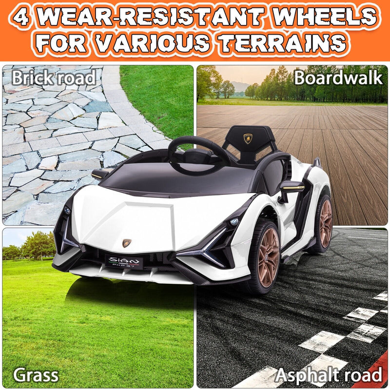 Load image into Gallery viewer, TOBBI 12V Kids Lamborghini Sian Ride-On Car with DIY Sticker Kit - Officially Licensed Electric Toy
