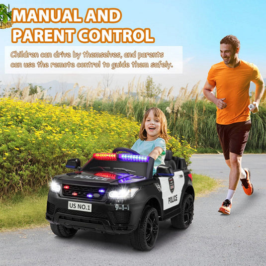 12V Kids Police Ride-On SUV Car with Parental Remote Control