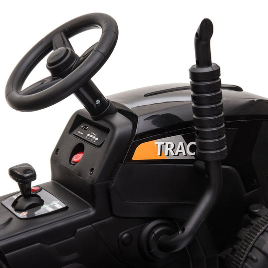 12V Electric Ride-On Kids Tractor with Battery-Powered Toy Car and Trailer