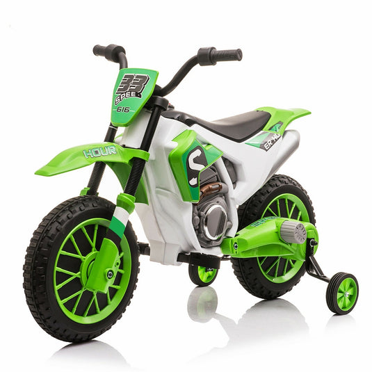 12V Kids Electric Ride-On Motorcycle with Training Wheels and 2 Speeds