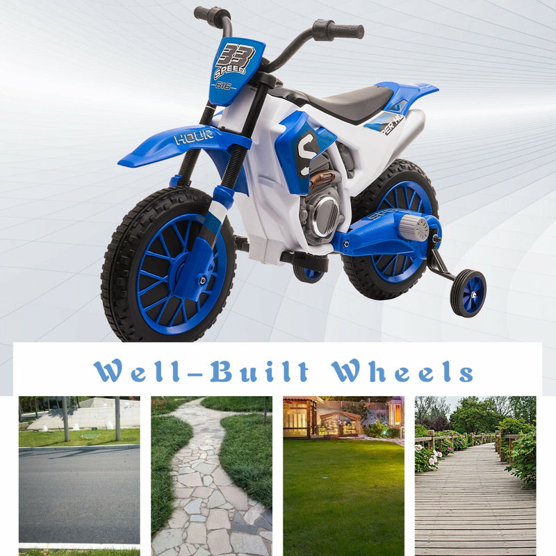 Load image into Gallery viewer, 12V Kids Electric Ride-On Motorcycle with Training Wheels and 2 Speeds
