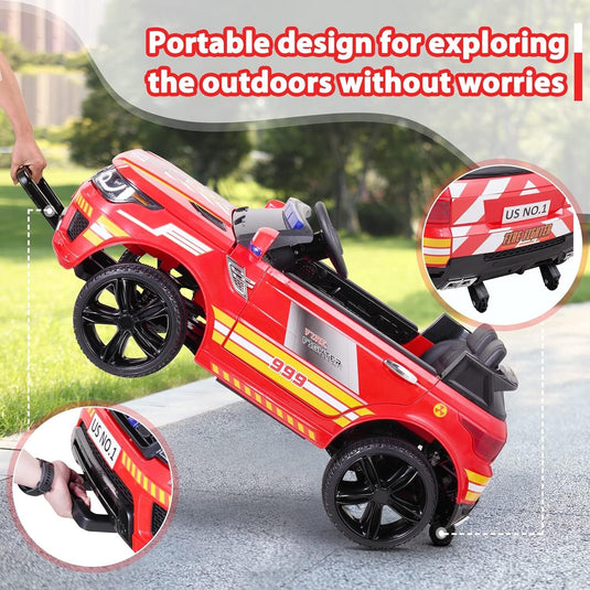 12V Kids Electric Police Ride-On Car with Remote Control and Siren