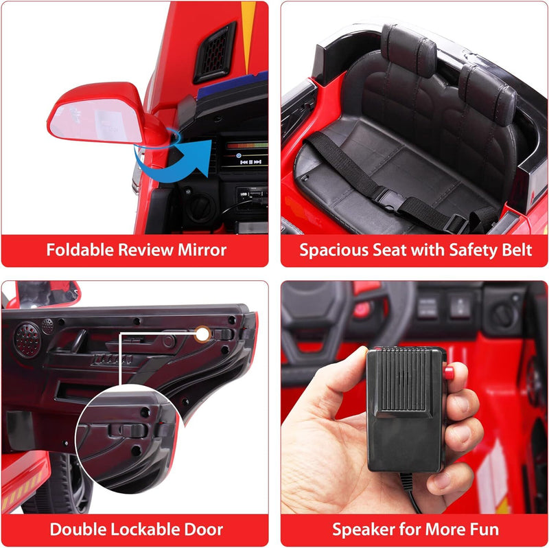 Load image into Gallery viewer, 12V Kids Electric Police Ride-On Car with Remote Control and Siren
