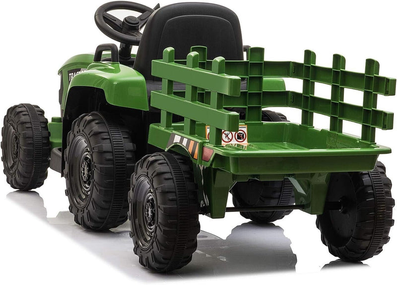 Load image into Gallery viewer, 12V Battery-Powered Kids Ride-On Tractor Toy with Trailer and 35W Dual Motors
