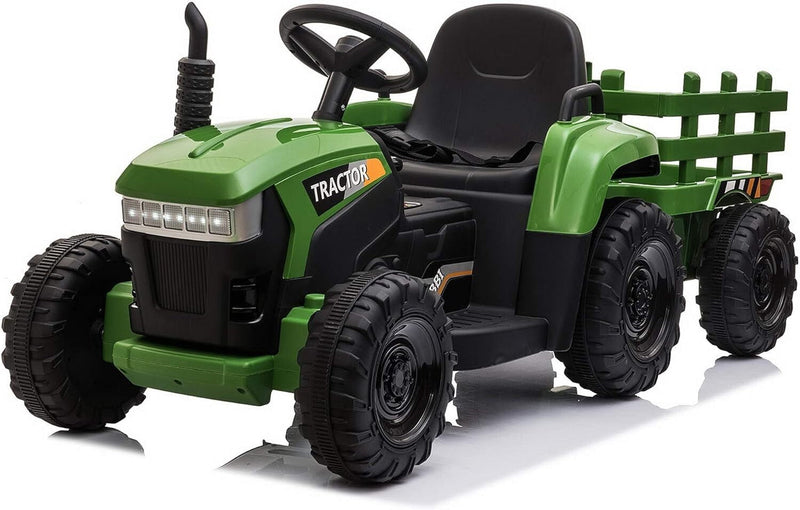 Load image into Gallery viewer, 12V Battery-Powered Kids Ride-On Tractor Toy with Trailer and 35W Dual Motors
