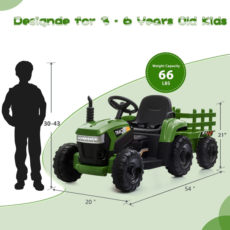 Load image into Gallery viewer, TOBBI 12V Kids Ride-On Tractor with Detachable Trailer - Electric Vehicle for Young Farmers
