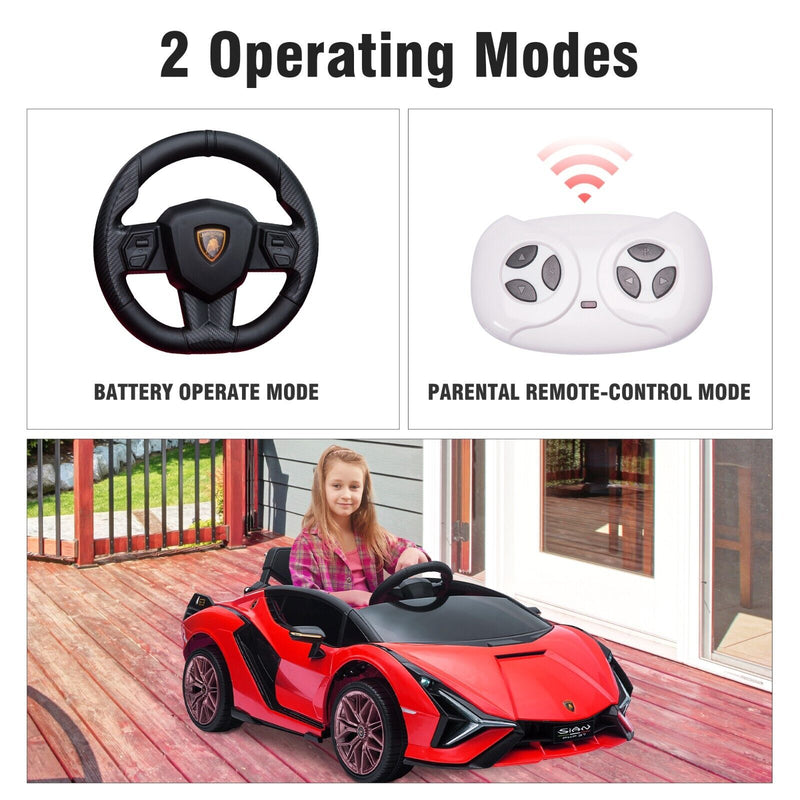Load image into Gallery viewer, TOBBI 12V Lamborghini SIAN Electric Car for Kids with Remote Control - Red
