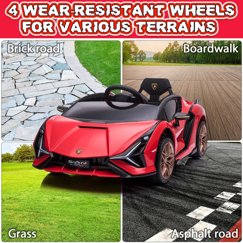 Load image into Gallery viewer, TOBBI 12V Lamborghini SIAN Electric Car for Kids with Remote Control - Red
