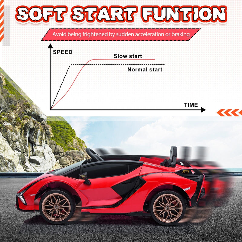 Load image into Gallery viewer, TOBBI 12V Lamborghini SIAN Electric Car for Kids with Remote Control - Red
