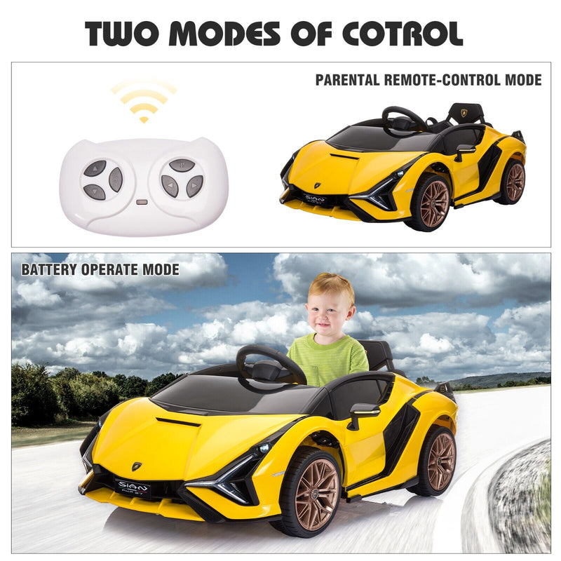 Load image into Gallery viewer, TOBBI 12V Lamborghini SIAN Electric Ride-On Car for Kids with 2.4G Remote Control
