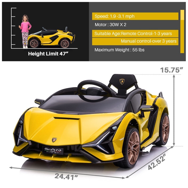 Load image into Gallery viewer, TOBBI 12V Lamborghini SIAN Electric Ride-On Car with Remote Control for Kids
