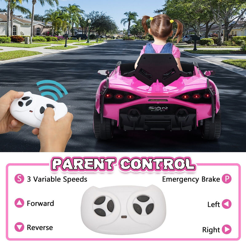 Load image into Gallery viewer, TOBBI 12V Lamborghini SIAN Kids Ride-On Car with Remote Control - Electric Vehicle for Endless Fun!
