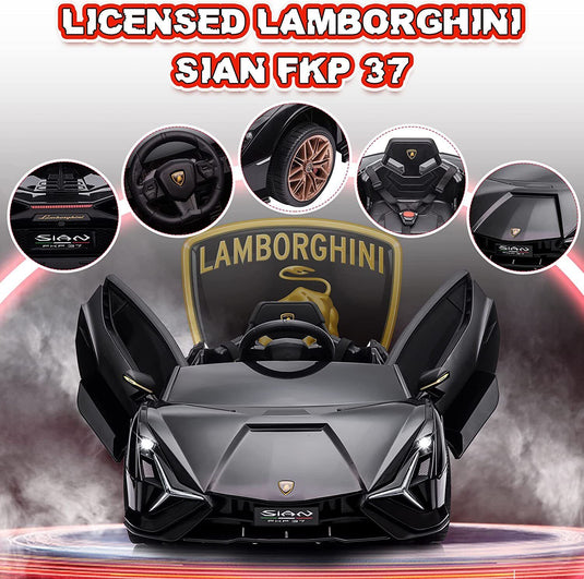 TOBBI 12V Lamborghini Sian Licensed Kids Electric Ride on Car with Parental Remote Control