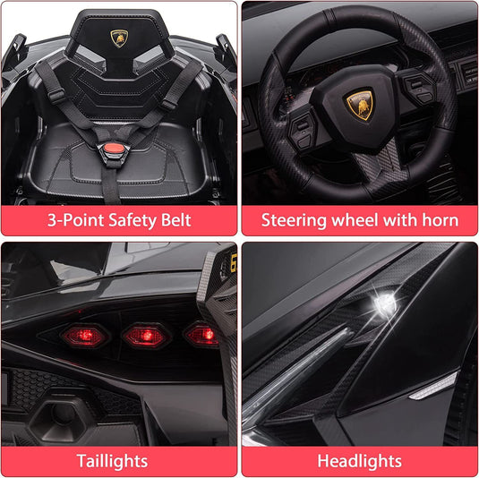 TOBBI 12V Lamborghini Sian Licensed Kids Electric Ride on Car with Parental Remote Control