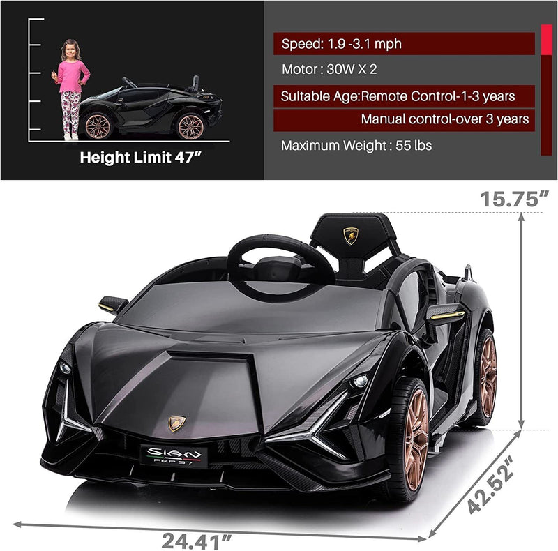 Load image into Gallery viewer, TOBBI 12V Lamborghini Sian Licensed Kids Electric Ride on Car with Parental Remote Control
