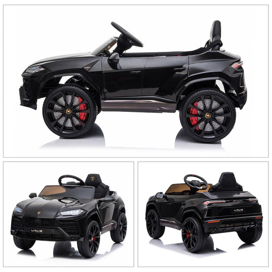 TOBBI 12V Lamborghini Urus Licensed Kids Ride on Car with Music - Black
