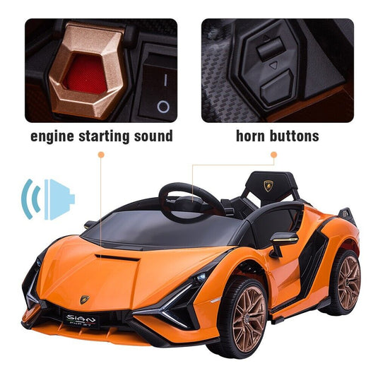 TOBBI 12V Licensed Lamborghini Sian Battery Powered Ride On Car for Kids with Remote Control