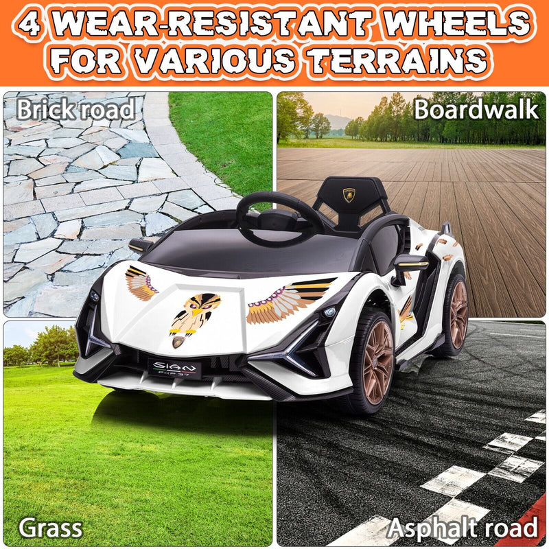 Load image into Gallery viewer, TOBBI 12V Licensed Lamborghini Sian Electric Kids Ride-On Car with Customizable Stickers
