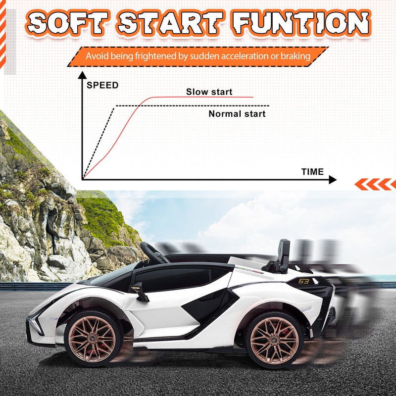 Load image into Gallery viewer, TOBBI 12V Licensed Lamborghini Sian Ride-On Car for Kids with Remote Control, Scissor Doors, and MP3 Player
