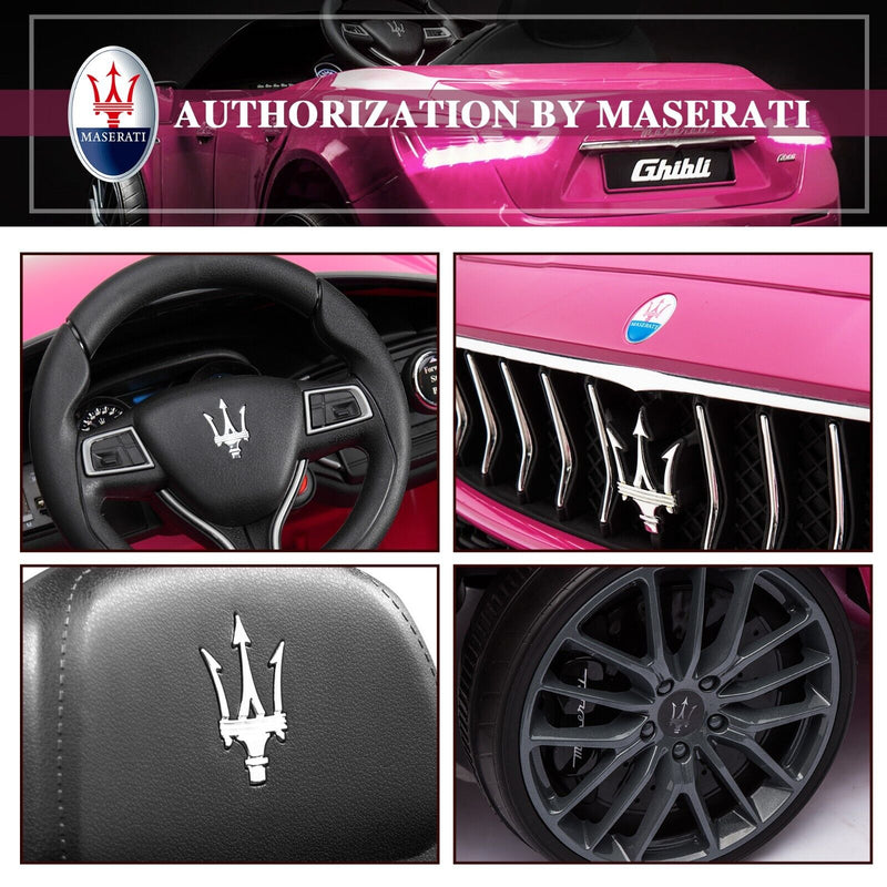 Load image into Gallery viewer, TOBBI 12V Licensed Maserati Gbili Kids Ride on Car with Remote Control, Pink
