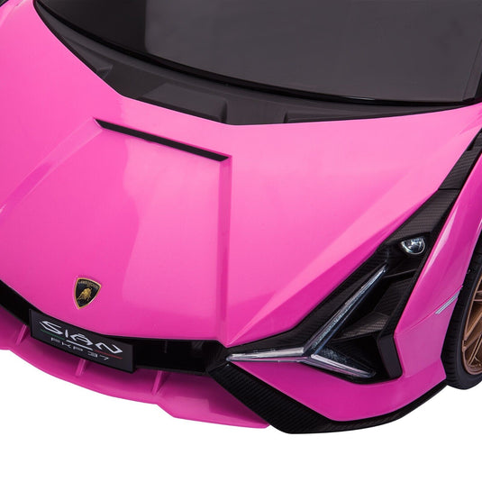 TOBBI 12V Licensed Pink Lamborghini Sian Kids Ride On Car with Remote Control - Plastic Toy for Endless Fun