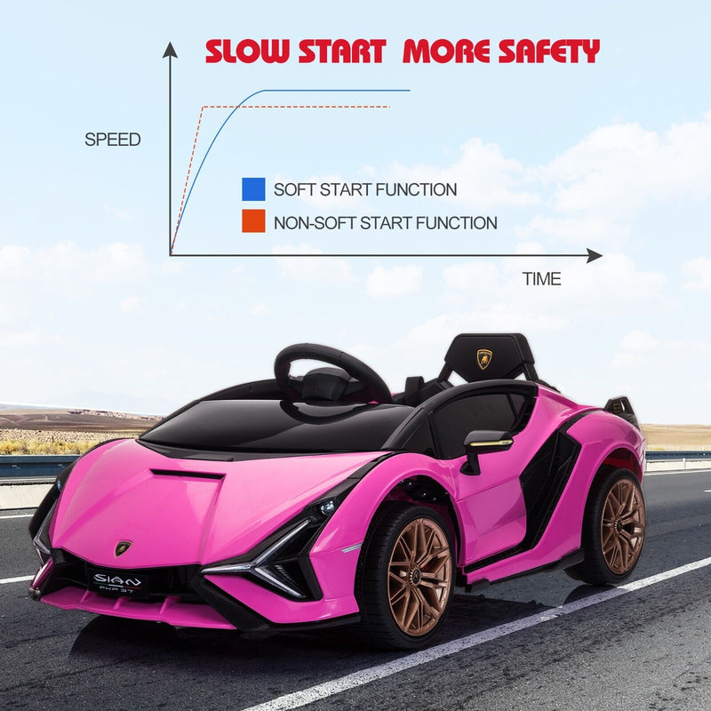 Load image into Gallery viewer, TOBBI 12V Licensed Pink Lamborghini Sian Kids Ride On Car with Remote Control - Plastic Toy for Endless Fun
