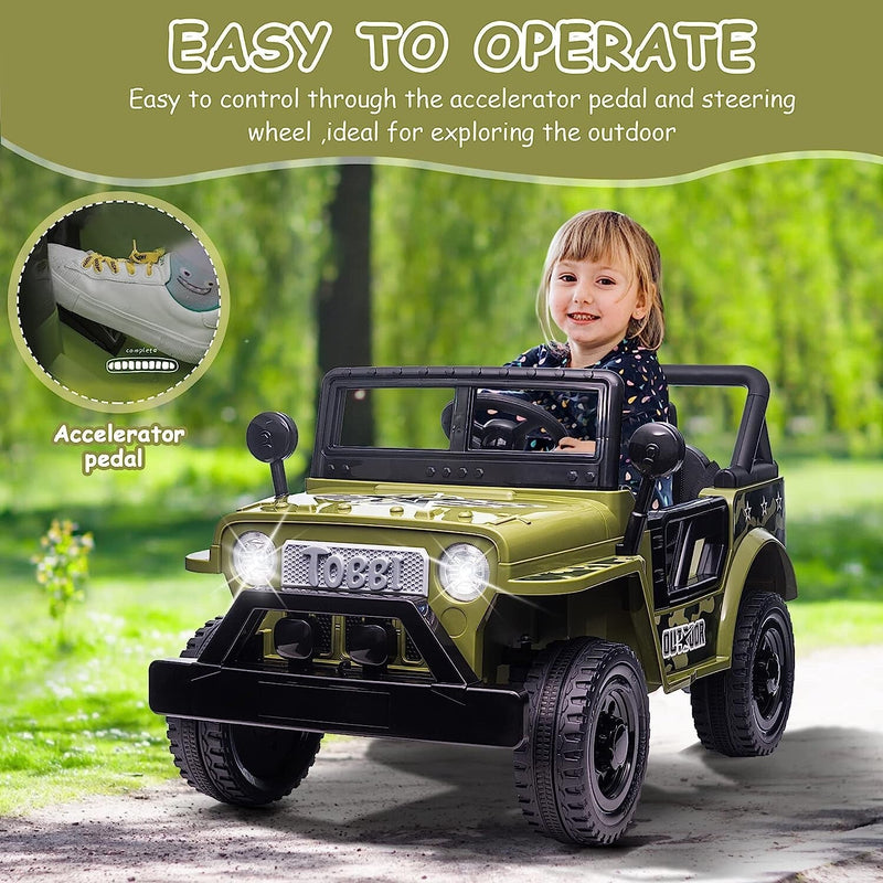 Load image into Gallery viewer, 12V Battery-Powered Kids Off-Road Ride-On Truck with 4 Wheels

