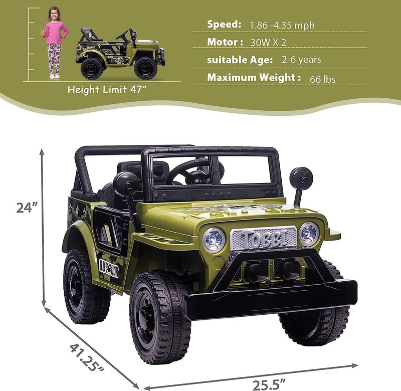Load image into Gallery viewer, 12V Battery-Powered Kids Off-Road Ride-On Truck with 4 Wheels
