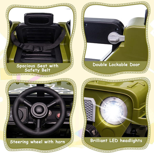 12V Battery-Powered Kids Off-Road Ride-On Truck with 4 Wheels