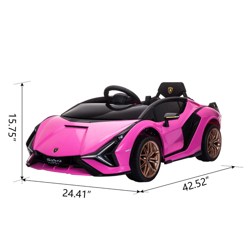 Load image into Gallery viewer, TOBBI 12V Pink Lamborghini SIAN Electric Ride-On Car for Kids with Remote Control
