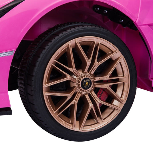 TOBBI 12V Pink Lamborghini SIAN Electric Ride-On Car for Kids with Remote Control