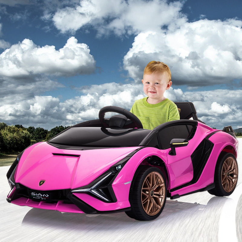Load image into Gallery viewer, TOBBI 12V Pink Lamborghini SIAN Electric Ride-On Car for Kids with Remote Control
