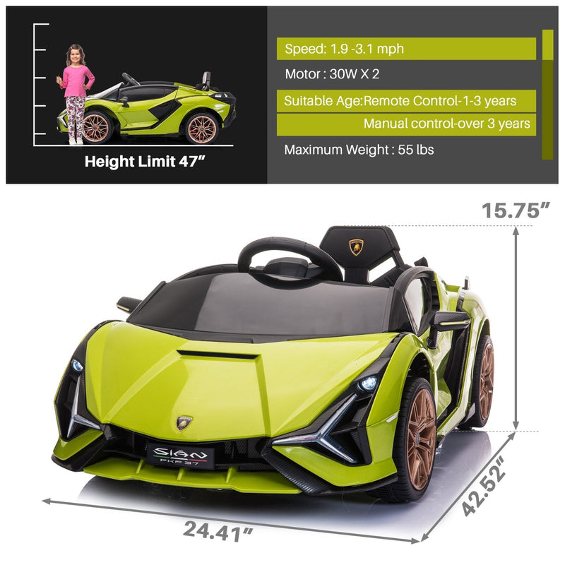 Load image into Gallery viewer, 12V Kids Electric Ride-On Car Licensed Lamborghini Sian with Remote Control and MP3 Player
