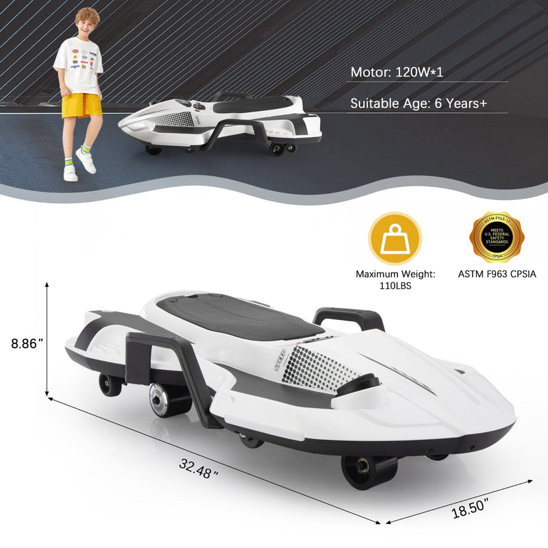 Load image into Gallery viewer, 18V Battery-Powered Ride-On Drift Kart with LED Lights and Music
