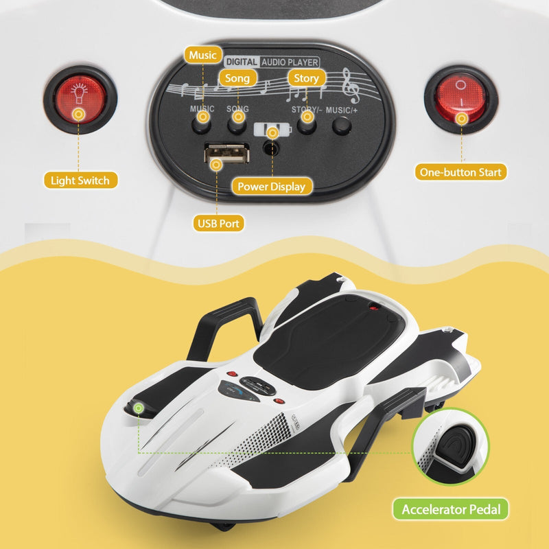 Load image into Gallery viewer, 18V Battery-Powered Ride-On Drift Kart with LED Lights and Music
