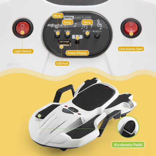 18V Battery-Powered Ride-On Drift Kart with LED Lights and Music