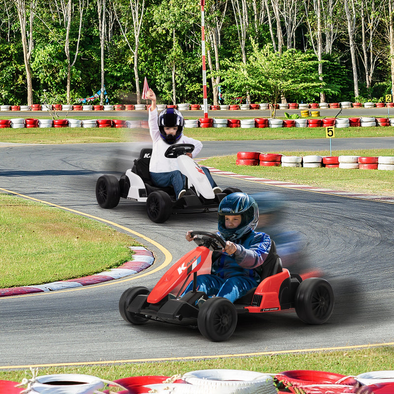 Load image into Gallery viewer, 24V Kids Electric Drifting Go-Kart with Dual 85W Motors, 8mph Max Speed, and Built-in Music
