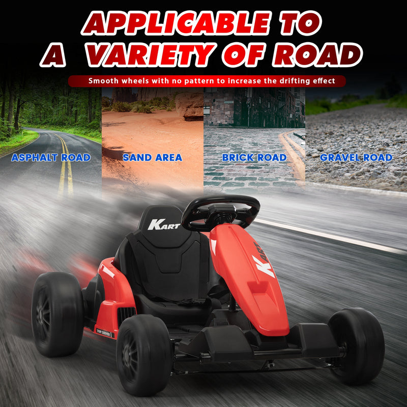 Load image into Gallery viewer, 24V Kids Electric Drifting Go-Kart with Dual 85W Motors, 8mph Max Speed, and Built-in Music
