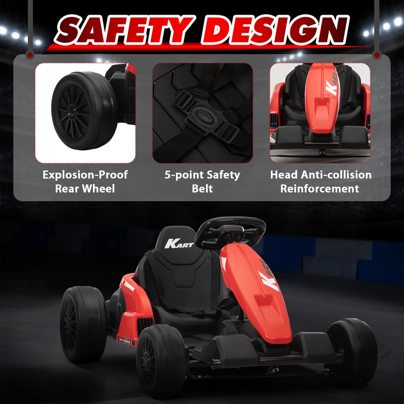 Load image into Gallery viewer, 24V Kids Electric Drifting Go-Kart with Dual 85W Motors, 8mph Max Speed, and Built-in Music
