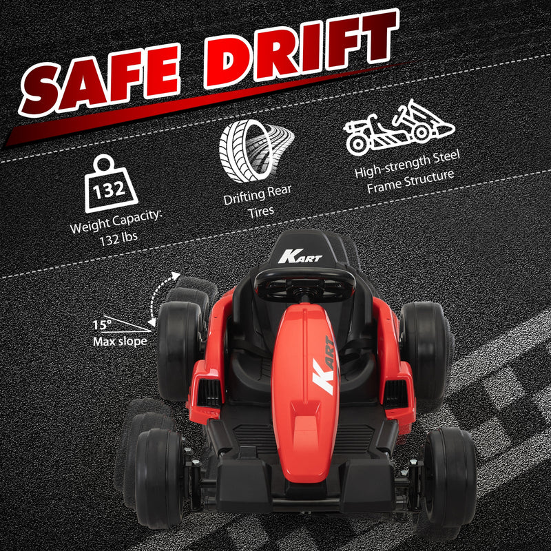 Load image into Gallery viewer, 24V Kids Electric Drifting Go-Kart with Dual 85W Motors, 8mph Max Speed, and Built-in Music

