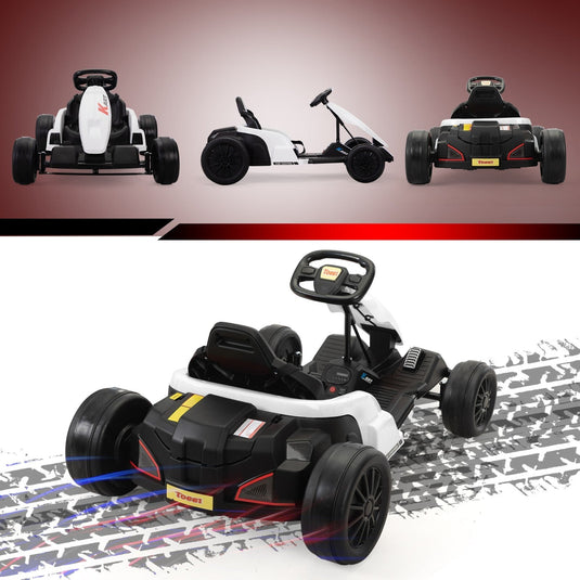 24V Electric Ride-On Go Kart for Kids Ages 4-16 with Drifting and Racing Features