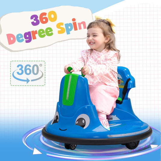 360° Spinning Electric Ride-On Bumper Car with Remote Control