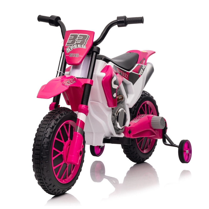 Load image into Gallery viewer, Electric 12V Kids Ride-On Dirt Bike Motorcycle with Training Wheels and 2 Speeds
