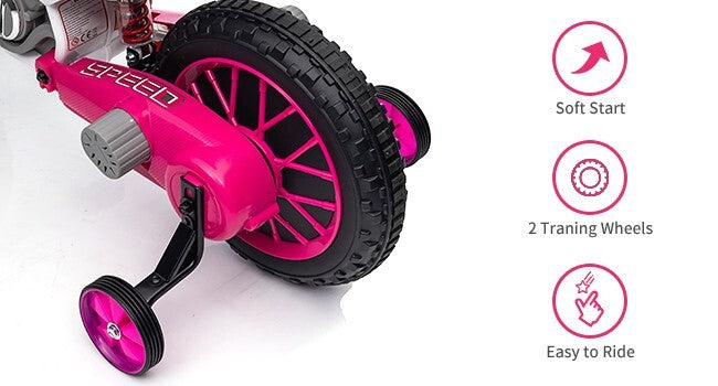 Load image into Gallery viewer, Electric 12V Kids Ride-On Dirt Bike Motorcycle with Training Wheels and 2 Speeds
